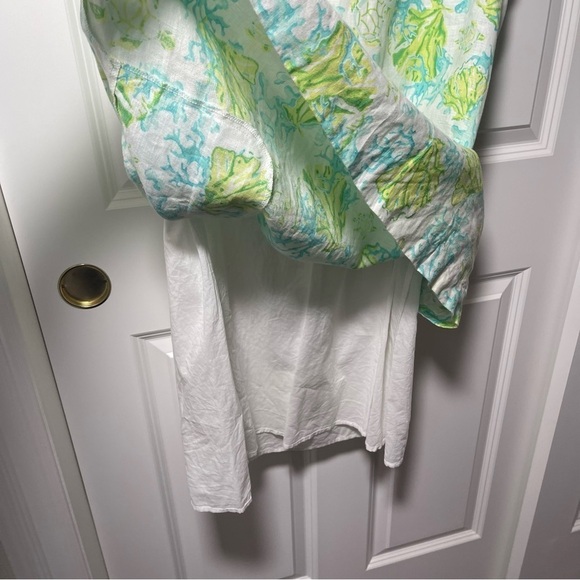 J. Jill Love Linen Coral Reef and Turtle Dress Sleeveless V-Neck Lined Large - Picture 6 of 15